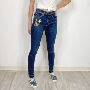 Veronica Beard Kate Nautical Patch Skinny Jeans 25